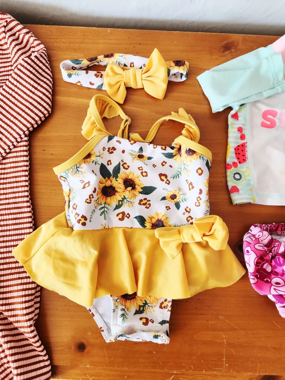 Baby Girl Size 0-6 Month Swimsuit Bundle